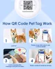 Pawsrealm Smart AirTag pour collier de chien avec code QR, support AirTag pour collier de chat, étui AirTag, étiquette personnalisée pour animal de compagnie, profil d'animal modifiable, alerte de localisation