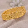 Bangle 24k Dubai 4st Lot Gold Color Bangles For Women Bride Wedding Etiopian Armband Africa Arab Jewelry Charm Bresslate219h