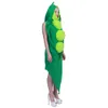 cosplay Eraspooky Divertente Festa di Halloween per adulti Green Pea Pod Costume Donna Cosplay Tuta con cappuccio Carino vestiti di Natalecosplay