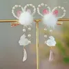 Accesorios para el cabello 1 par lindo tocado de estilo antiguo Clip de borla de oreja para niños Hanfu ropa de té horquilla regalo para mujeres y niñas