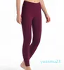 Pantalon de Yoga en matériau nu, taille haute, Leggings de course élastiques, séchage rapide, vêtements de Fitness, tenues de marque pour dames