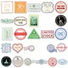 57pcs retro postmark personality graffiti creative stickers PVC scooter trend waterproof cartoon decoration