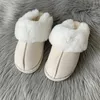 Slippers Winter Home Cotton Shoes Women's Plush Casual Warm Suede Chunky Women Comfort Indoor Flat Plus Size 45