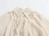 Women's Blouses Maxdutti 2023 Autumn Office Ladies Blouse Women Tops Long Sleeve Shirt French Fashion Elegant Beige Layered