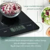 مقاييس المطبخ الحمام مقياس المطبخ الرقمي مقياس الطعام مع منصة زجاجية مقسمة أسود Q231020