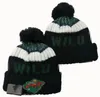 Berretti da uomo Cappelli da palla da hockey Wild Beanie Tutte le 32 squadre Lavorato a maglia con risvolto Pom Minnesota Berretti a righe Sideline Lana calda USA College Sport Cappelli lavorati a maglia Berretti per donna