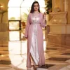 Vêtements ethniques Femmes arabes Robe en mousseline de soie Robe de soirée Dubaï Saoudien Islamique Musulman Ramadan Eid Abaya Ensemble Ceinture 3pcs