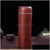 Party Favor Wooden Bamboo Color Thermos Cups Stainless Steel Water Bottles 2 Colors Double Wall Insation Tea Home Garden Festive Party Dhvk3