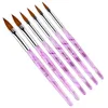 Kit d'outils de maquillage pour Nail Art, 21 pièces, pinceaux acryliques roses, stylos à Gel UV en marbre, 2 voies, pointillage fin, détails, brosse 231020