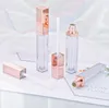 Tubi per lucidalabbra in oro rosa da 5 ml Contenitore cosmetico vuoto fai-da-te Bottiglie riutilizzabili Bottiglia di stoccaggio per rossetto liquido Vuoto in plastica quadrata SN879