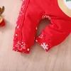 Strampler Prowow 0 18M Baby Jungen Mädchen Weihnachtsspielanzug mit Weihnachtsmütze Cartoon Hirsch Overall Jahr Kostüm für geborene Kleidung 231019