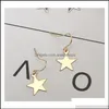 Dangle Chandelier Europe et États-Unis Minimaliste Simple Fille Géométrique Sauvage Floral Mignon Boucles D'oreilles Étoile À Cinq Branches Eawholes Dhpfm