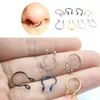 Stainless Steel Fake Nose Ring Hoop Septum C Clip Lip Rings Earring for Women Fake Piercing Body Jewelry Non-Pierced 1pc