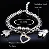 Braccialetti di collegamento 2023 Elefante Albero della vita Bracciale in acciaio inossidabile per le donne Colore argento Bohemian Bangle Gioielli Pulsera B61442S05