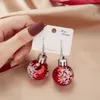 Stud Merry Christmas Resin Sequin Bulb Earrings For Women Snowflake Star Ball Dangle Earring Year Festival Jewelry Gift 231020