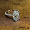 Choucong New Arrival Sparkling Luxury Jewelry 925 Sterling Silver Large Oval Cut Big White Topaz CZ Diamond Women Wedding Ring Y071798