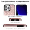 Luxuriöse prismatische Leder-Kartenhalter-Mappenhülle für iPhone 15 Pro Max 14 13 12 11 XR XS X Flip Stand Phone Cover Funda