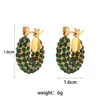 Boucles d'oreilles créoles de luxe en Zircon pour femmes, rondes en acier inoxydable plaqué or, Bijoux esthétiques de mariage, cadeau