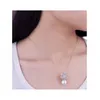 Anhänger Halsketten ThreeGraces Elegante Zirkonia Schneeflocke mit roter Perle Tropfen Halskette für Frauen Mode Party Schmuck Geschenk PN038