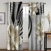 Curtain Flower Curtains For Living Room Graceful Window Drapery Black And Gold Color Copper Plate Kid's Bedroom