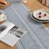 Corredor de mesa corredores rústicos com borla artesanal vintage tecido algodão linho longo para festa jantar decoração bvghfg 231020