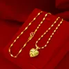 Чокеры HOYON с покрытием Pure Dubai 24k Lovers Ожерелье для женщин Свадебный подарок Золотая цепочка Дизайнерское сердце Кулон Ювелирные изделия Бесплатная доставка 231020