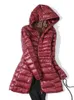 Women's Down Parkas Woman Duck Down Jackets Autumn Winter Ultralight Hooded Women Down Coat Portable Long Parkas Padded Puffer Overcoat 5XL 6XL 7XL 231020