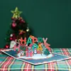 Greeting Cards Merry Christmas Tree Winter Gift PopUp Decoration Stickers Laser Cut Year 231019