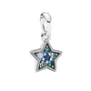 Pendentif étoile brillante en argent 925, Simple, mode de luxe pour hommes et femmes, collier classique bleu, pendentif de bijoux Boutique