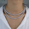 Iced Out Silver Baguette CZ Tennis Chain Necklace for Women High Quality Hip Hop Ice 5A Cubic Zirconia Choker Jewelry in Stock233W