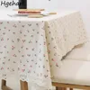 Table Cloth Rectangular Lace Decorative Floral Tablecloth Linen and Cotton Dining Cover Picnic Mantel De Mesa Ins Modern 231019