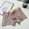 Unterhosen 3 teile/los Mans Boxer Bequeme Männer Untershorts Modal Eis Seide Homme Unterwäsche Herren Höschen Shorts XXL 3XL 4XL 231019