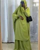 Vêtements ethniques Deux pièces Jilbab Prière Ensemble Abaya pour femme Robe à manches chauve-souris Musulman Kaftan Robe Longue Khimar Islam Turquie Ramadan Vêtements