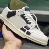 Ami skel-top låga män kvinnor läder snörning svart vit grön modebräda skor utomhus sneakers