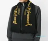 Роскошные шарфы Гоши Рубчинского, модные унисекс с буквенными узорами, зеленые, желтые накидки на зиму, шарф с кисточками для мужчин, женщин2271285