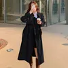 Mulheres Trench Coats Primavera Mulher Long Trench Coat Moda Coreano Streetwear Solto Manto Casual Elegante Khaki Black Women's Windbreaker Coat 231020