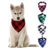 Mode chien Bandana noël Plaid monocouche écharpe pour animaux de compagnie Triangle bavoirs foulard accessoires bavoirs pour petits moyens grands chiens cadeaux de noël mignon