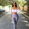 Kobiety Pants Women Bandage Jumpsuits Summer 2023 Grey Rayon Sexy Dwa sztuki Wysokiej jakości Pencil Bodycon Playscon