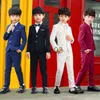 Clothing Sets Flower Boys Formal Coat Pants Tie 3Pcs Suit Kids White Baptism Wedding Party Costume Children Performance Ceremony Costume Dress J231020