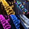 Julekorationer 8 lägen 5M 50LED Multicolor Rope Tube String Fairy Lights Batterifattig utomhusparti Högkvalitativ ljus 231019