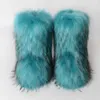 Stövlar Ny Winter Fur Integrated Raccoon Dog Hair Women's Snow Boots skor utomhus mitt