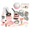 Kitchens Play Food Cartoon Bear Mini Kitchen Complete Cooking Girl Small Kitchen Set Children Puzzle Play House Toys Real Cooking Food Set For Kids 231019