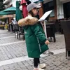 다운 코트 여자 옷을위한 러시아 겨울 다운 재킷 파파 모피 후드 방수 소녀 스노우 슈트 -30도 어린이 tz553 231020
