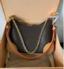 5A Designer CLASSIC Brown Flower Cuir Horn Sac à main M45832 Fourre-tout en cuir véritable Chaîne pour femmes Sac sous les bras Casual One Épaule Sacs à bandoulière 25cm