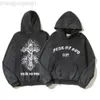 24SS Designer Hoodie Saint Michael Co Brand Designer Hip Hop Saint American Wash Sanskrit Cross Hoodie Casual Coat