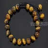 Brin fait à la main 8mm réglable naturel œil de tigre pierres précieuses rondes perles Bracelet guérison Reiki 5 brins Pack3299