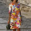 Vestidos casuais moda floral impressão v-pescoço vestido longo bohomin estilo colorido saias diárias verão pano de beira-mar para mulheres