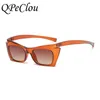 Óculos de sol 2023 moda fresco verde gato olho mulheres marca designer vintage pequeno cateye quadro óculos de sol feminino tons