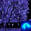 Christmas Decorations AC100240V 8pcslot Multicolor 30CM Meteor Shower Rain Tubes LED Lights Wedding Party Garden Xmas String Light 231019