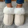 Slippers Winter Home Cotton Shoes Women's Plush Casual Warm Suede Chunky Women Comfort Indoor Flat Plus Size 45